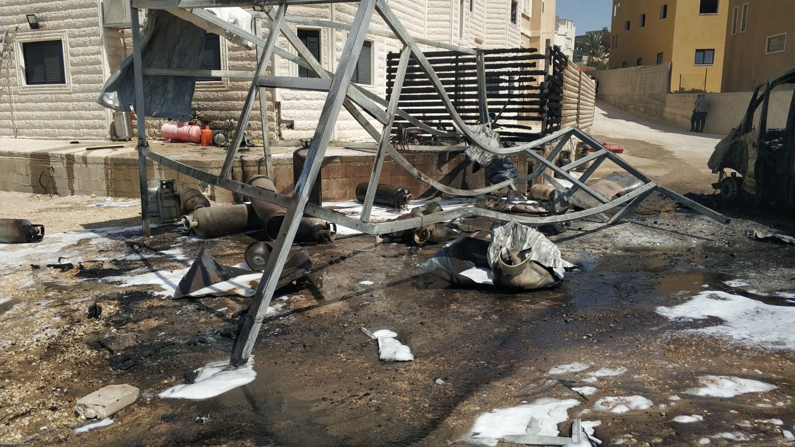 זירת הדליקה (צילום: משטרת ישראל)